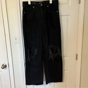 wild fable wide leg baggy distressed jeans size 14